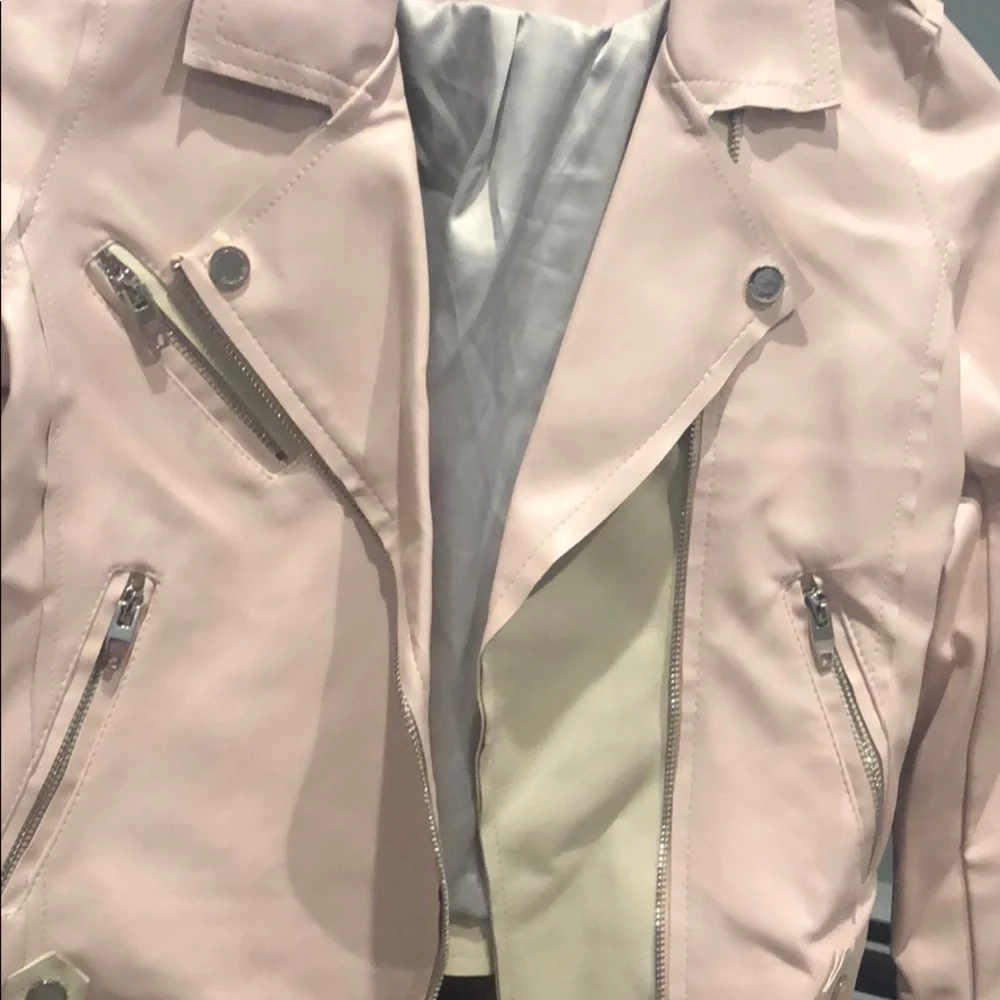 BlankNYC moto leather jacket pink L NWOT